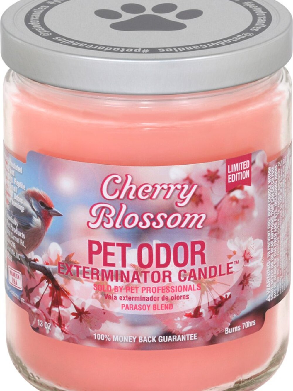 Limited Edition 13oz Cherry Blossom Pet Odor Eliminator Jar Candle